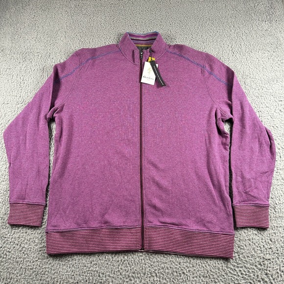 Robert Graham Classic Fit Mens Heather Berry‎ Sweater Full Zip 2XL $198 NWT